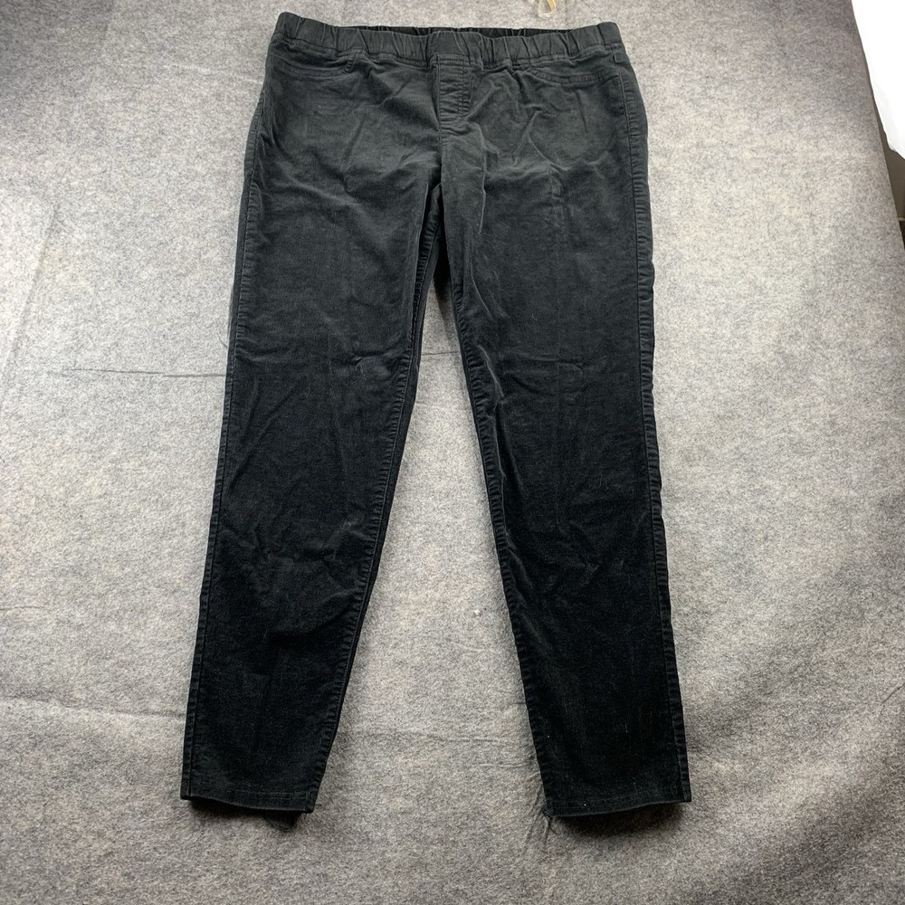 EILEEN FISHER Pants L Corduroy Slim Jegging Pull On Organic Cotton Tencel Black